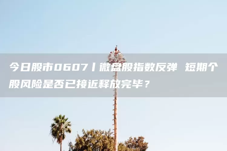今日股市0607丨微盘股指数反弹 短期个股风险是否已接近释放完毕？(图1)
