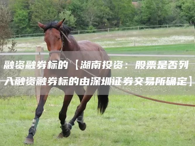 融资融券标的【湖南投资：股票是否列入融资融券标的由深圳证券交易所确定】(图1)